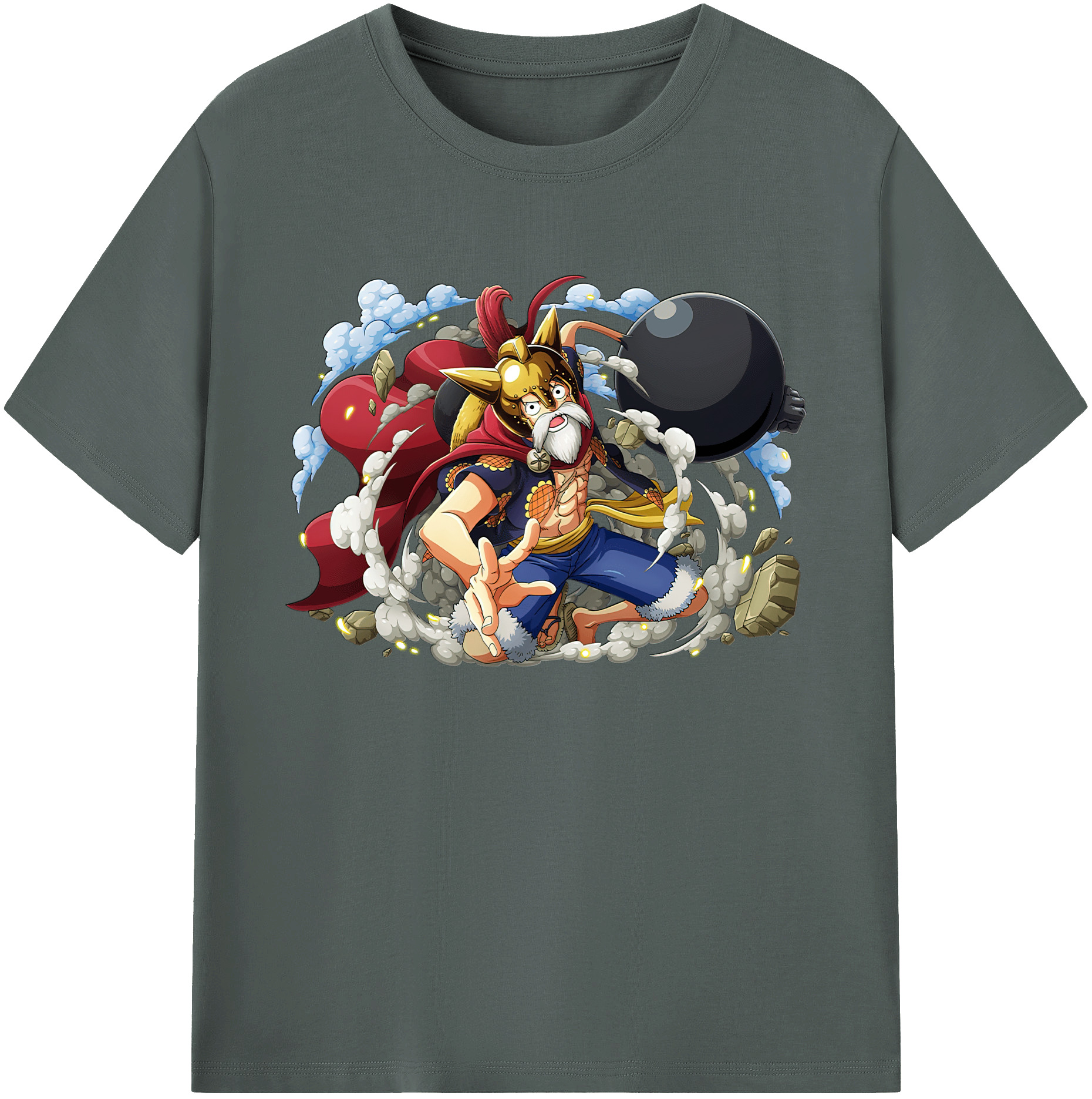 ワンピース モンキー・D・ルフィ ONE PIECE Monkey D. Luffy 綿100％ メンズ半袖Tシャツ｜肌触りやわらか＆通気性